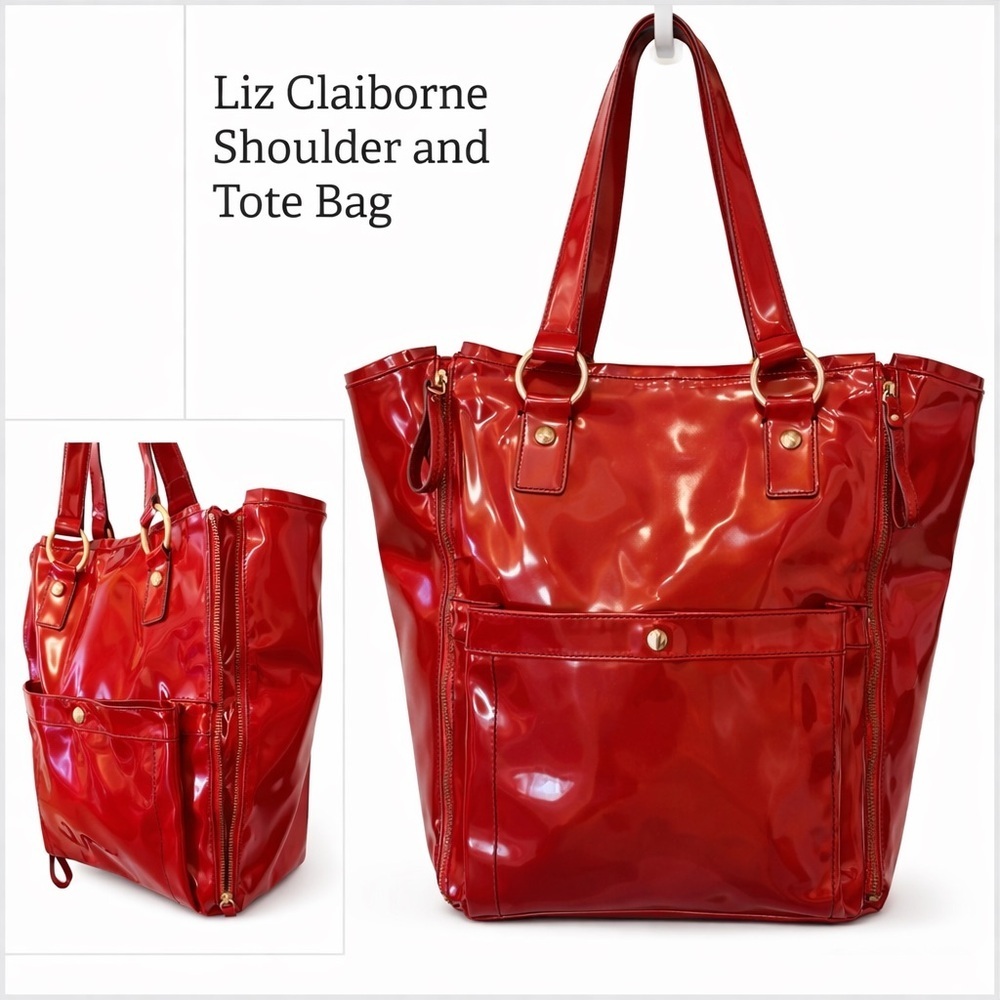 Liz Claiborne Elegant Red Tote/Laptop Bag Large